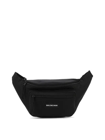 Balenciaga Adjustable Strap Waist Pouch With Front Zip Pocket In Black