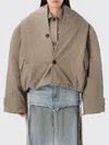 Balenciaga Flipped Hooded Trench Coat In Neutral
