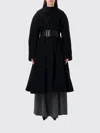 Balenciaga Black Wool Wrap Coat In Black