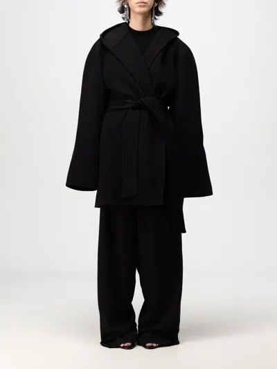 Balenciaga Coat  Woman Color Black In Schwarz