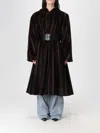 Balenciaga Women Long Coat In Brown