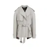 Balenciaga Cropped Trench Coat In Beige