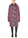 Balenciaga Women's Coat With Floral Pattern In Pink