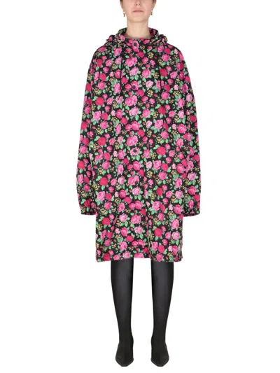 Balenciaga Women's Coat With Floral Pattern In Pink