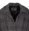 Balenciaga Grey Coat With Wide Notched Revers And All-over Check Motif In Wool Woman In Gray