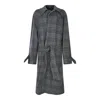Balenciaga One Layer Checked Belted Coat