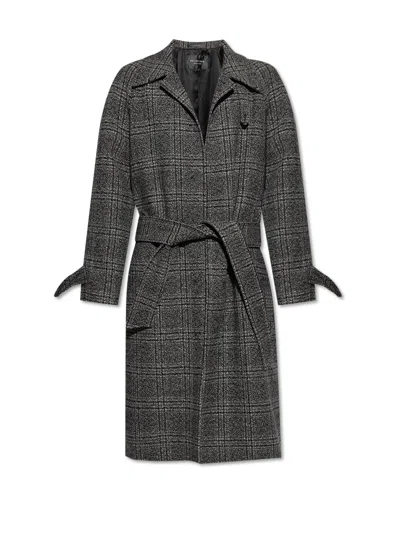 Balenciaga Vintage Checked Wool One Layer Raglan Coat Clothing In Black