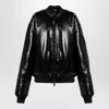 Balenciaga Ostrich-effect Bomber Jacket In Black