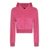 Balenciaga Women's Bb Motel Zip-up Hoodie Fitted In Dark Pink In Dark Pink