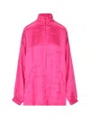 Balenciaga Logo-embroidered Oversized Jacket In Purple