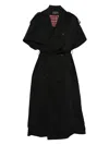 Balenciaga Stole Trench Coat Belted Waist In Black