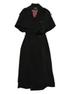 Balenciaga Stole Trench Coat Belted Waist In Black