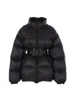 Balenciaga Women Hourglass Belted Short Down Jacket In Black