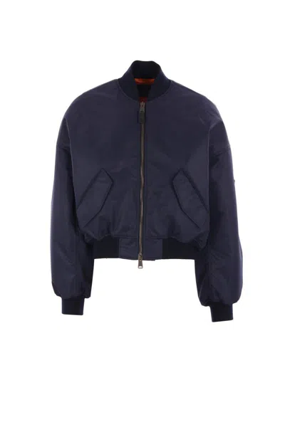 Balenciaga Zipped Standard Bomber In Blue