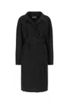 Balenciaga Midnight Blue Cotton Overcoat In Blue