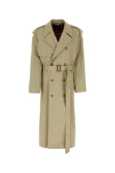 Balenciaga Coats In Military Beige