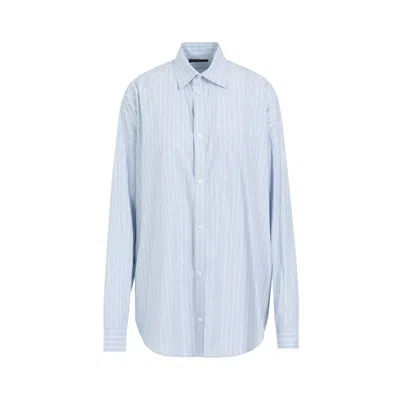 Balenciaga Cocoon Light Blue White Cotton Shirt