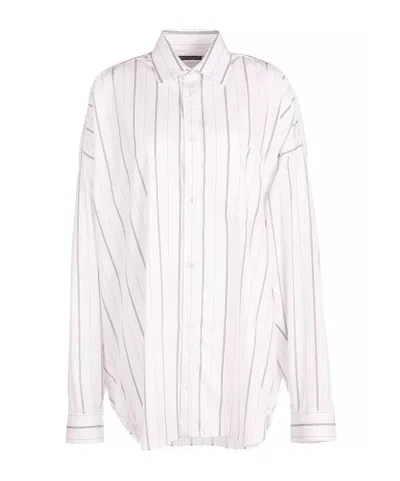 Balenciaga Cocoon Logo-print Shirt In White