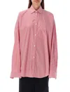 Balenciaga Women Shirt With Logo In Red White Stripes