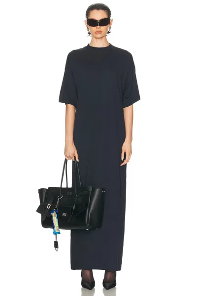 Balenciaga Short-sleeve Maxi Dress In Blue