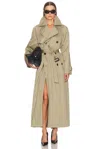 Balenciaga Cocoon Maxi Trench Coat In Green