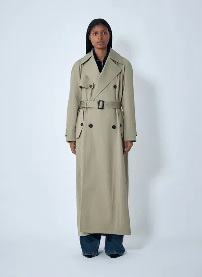 Balenciaga Cocoon Maxi Trench Coat In Neutral