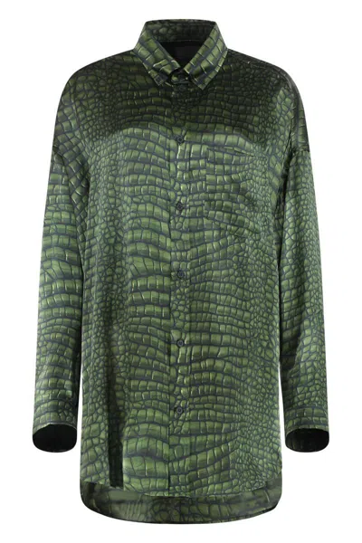 BALENCIAGA BALENCIAGA COCOON PRINTED SILK SHIRT