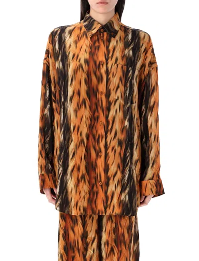 Balenciaga Cocoon Shirt In Animal Print