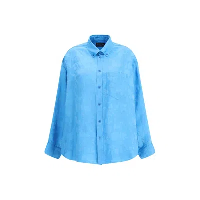 Balenciaga Women Cocoon Shirt In Blue