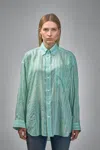 Balenciaga Striped Cocoon Shirt In Green