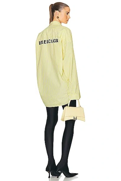 Balenciaga Cocoon Shirt In Light Yellow & White