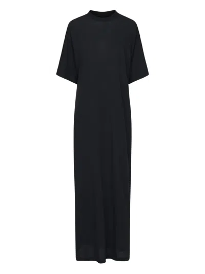 Balenciaga Cocoon Short-sleeve Maxi Dress In Black