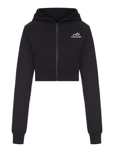 Balenciaga Cocoon Techwear Sweatshirt In Black Dry Fleece