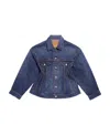 Balenciaga Collared Button-up Denim Jacket In Blue