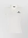 Balenciaga Collared Neck Ribbed Texture Short Sleeves Polo In White