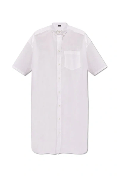 Balenciaga Mini Cocoon Shirt Dress For Women In White