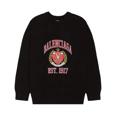 Pre-owned Balenciaga College Sweater 'black'
