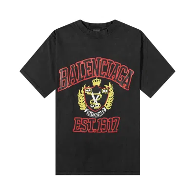 Pre-owned Balenciaga College T-shirt 'black' | Women's Size 38