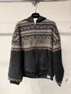 Balenciaga Color-block Zip-up Knitted Sweater In Black