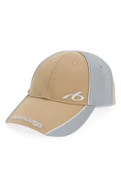 Balenciaga Colorblock Baseball Cap In Brown