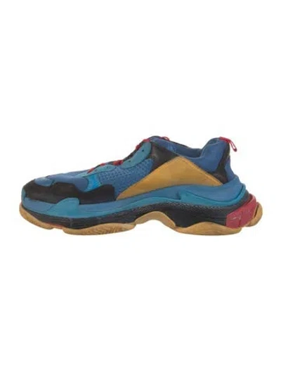 Pre-owned Balenciaga Colorblock Pattern Sneakers In Blue