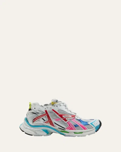 Balenciaga Mesh And Nylon Multicolor Worn-out Effect Runner Sneakers Shoes