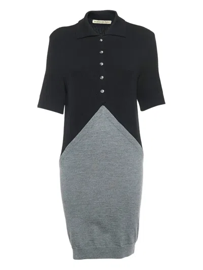 Pre-owned Balenciaga Colour-block Polo Dress In Black