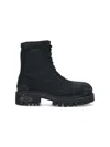 Balenciaga Black Combat Strike Cotton-canvas Boots Men In Black