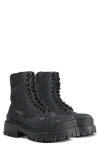 Balenciaga Black Combat Strike Cotton-canvas Boots Men In Black