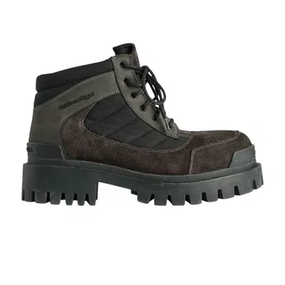 Pre-owned Balenciaga Combat Strike Boot 'brown Black' | Men's Size 43