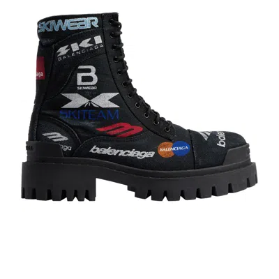 Pre-owned Balenciaga Combat Strike Boot 'worn-out - Black Allover Print' | Men's Size 43