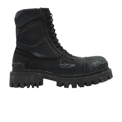 Pre-owned Balenciaga Combat Strike Boot 'worn-out - Black' | Men's Size 44