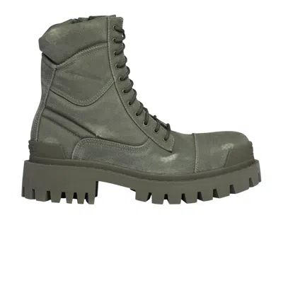 Pre-owned Balenciaga Combat Strike Boot 'worn-out - Khaki' | Green | Men's Size 40