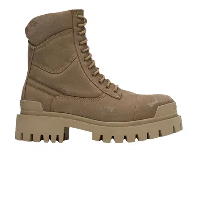 Pre-owned Balenciaga Combat Strike Boot 'worn-out - Beige' | Brown | Men's Size 43